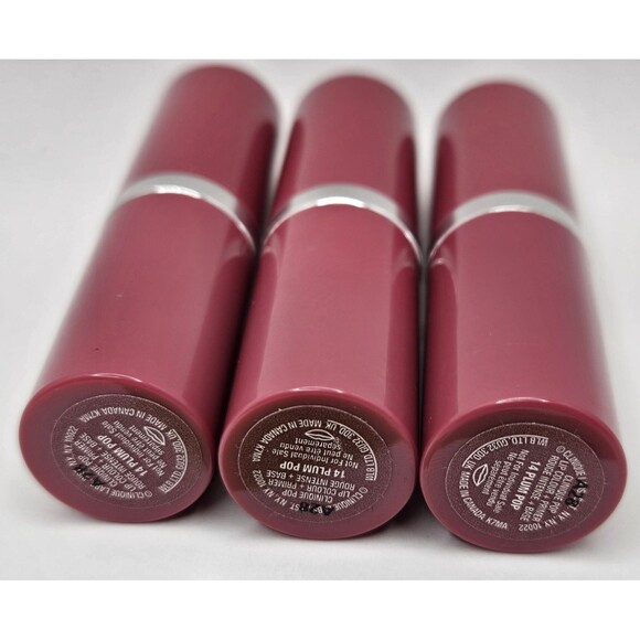 Lot of 3 Clinique Pop Lip Color + Primer Lipstick 14 Plum Pop Full Size NOS - Picture 2 of 2